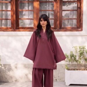 2pc Dark Plum Farshi Shalwar Kameez Set